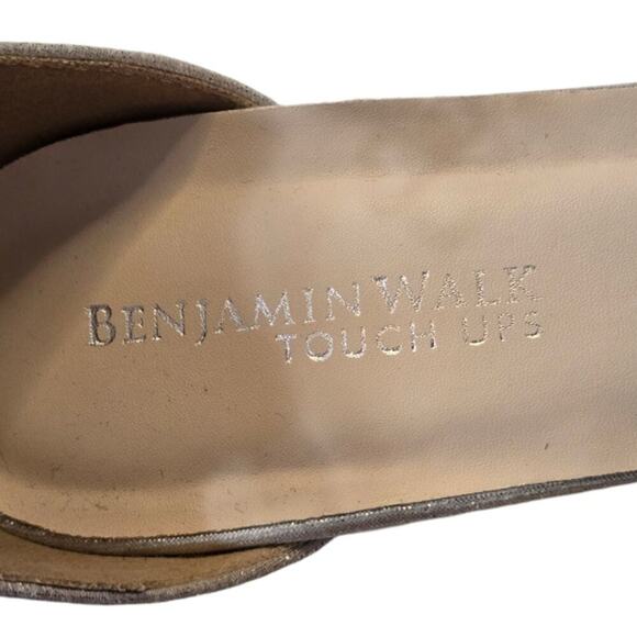 Benjamin Walk Touch Ups Devon Champagne‎ Rhinestone Sliver Heels Size 7.5 - Picture 12 of 16